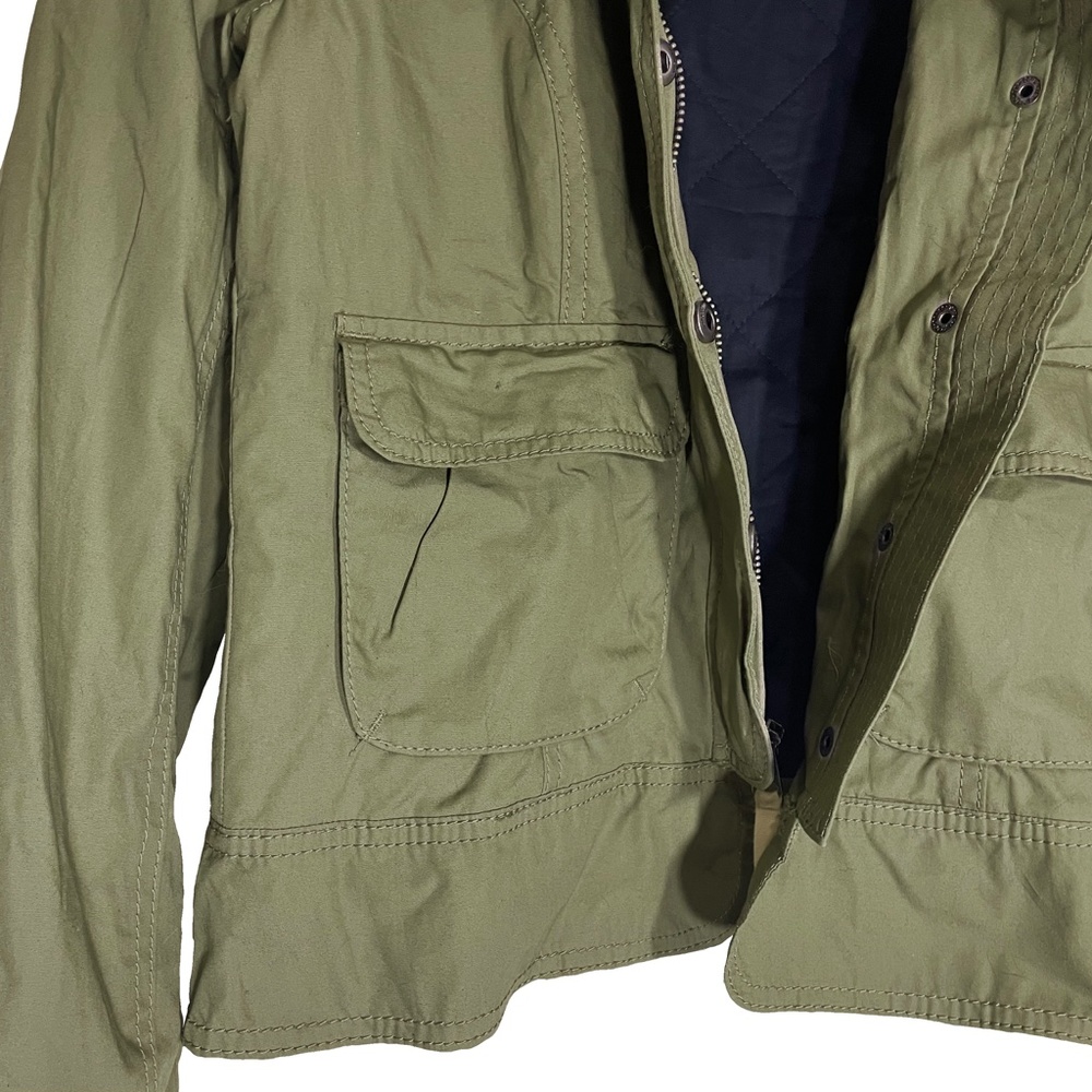 Hollister Olive Green Fur Collar Utility Jacket S - Picture 3 of 12